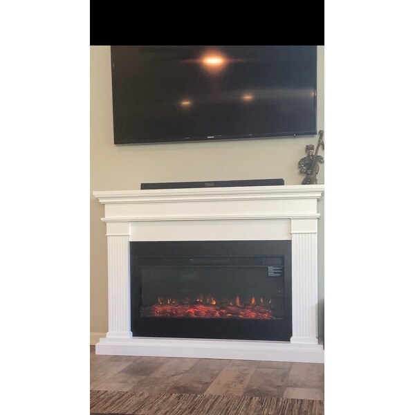 Top Product Reviews For Beau Electric Fireplace In White 58 5l X 11 375w X 42 125h 58 5l X 11 375w X 42 125h 23058281 Overstock