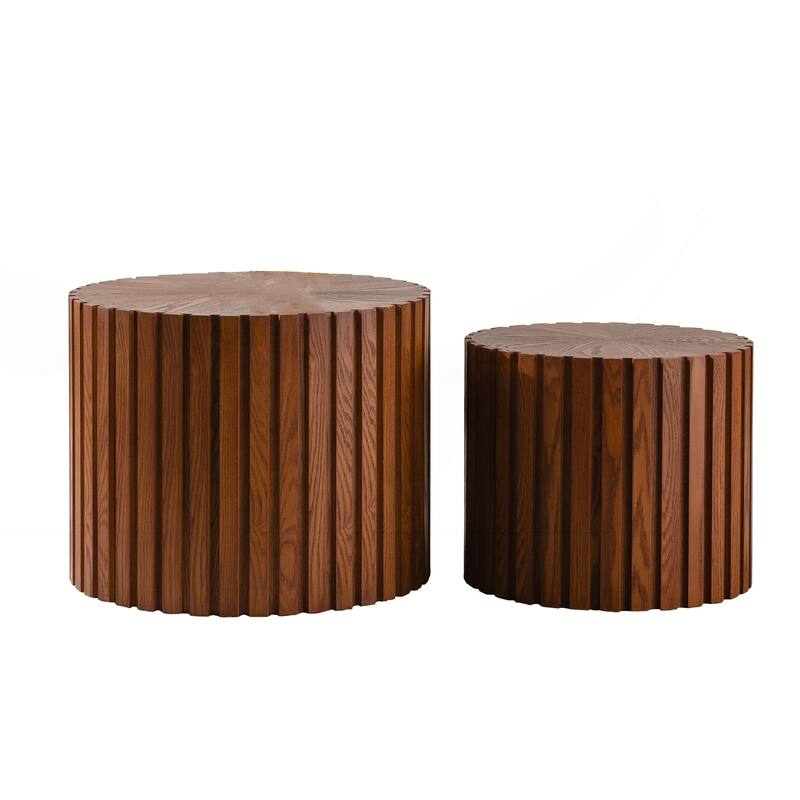 Exquisite Round Wood Coffee Table for Compact Living Spaces, No Assembly Needed