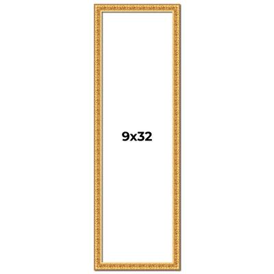 9x32 Frame Gold Real Wood Picture Frame Width 1 inches | Interior