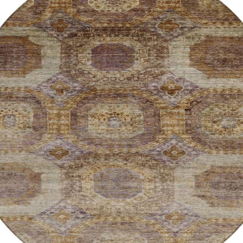 HomeRoots Medallion Transitional Rectangle Outdoor Rug