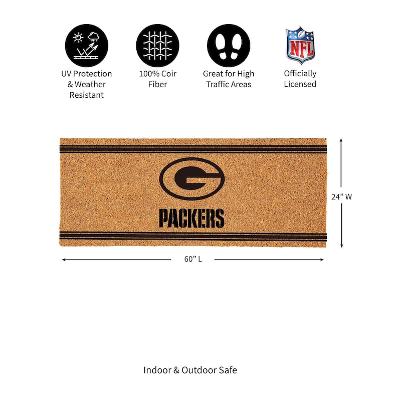 Green Bay Packers Monochrome Indoor/Outdoor Coir Door Mat