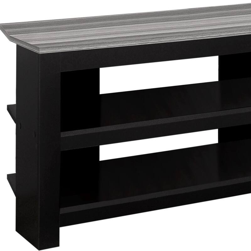 HomeRoots 42" Black and Gray Open Shelving TV Stand