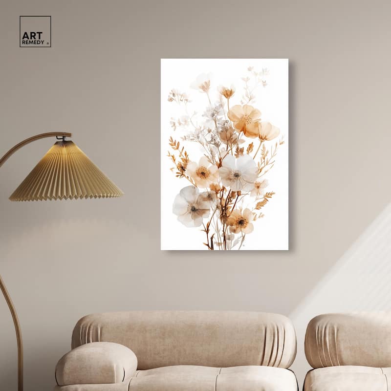 Parchment Petals Acrylic by Art Remedy, Ready to Hang