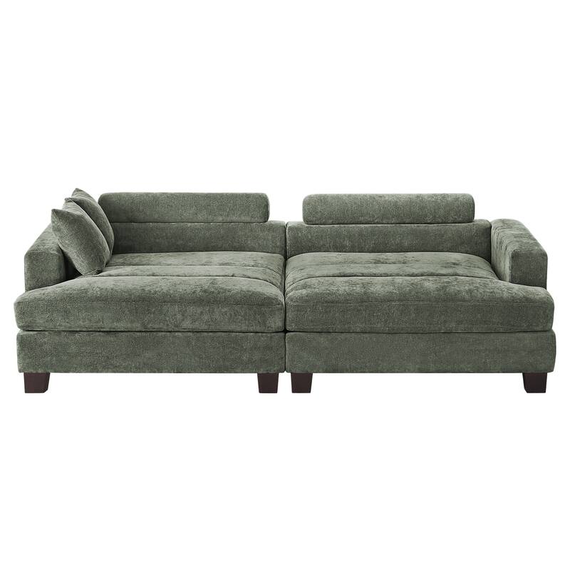 LUE BONA 87-in Modern 3-Seater Upholstered Sofa Couch Chenille Design for Living Room