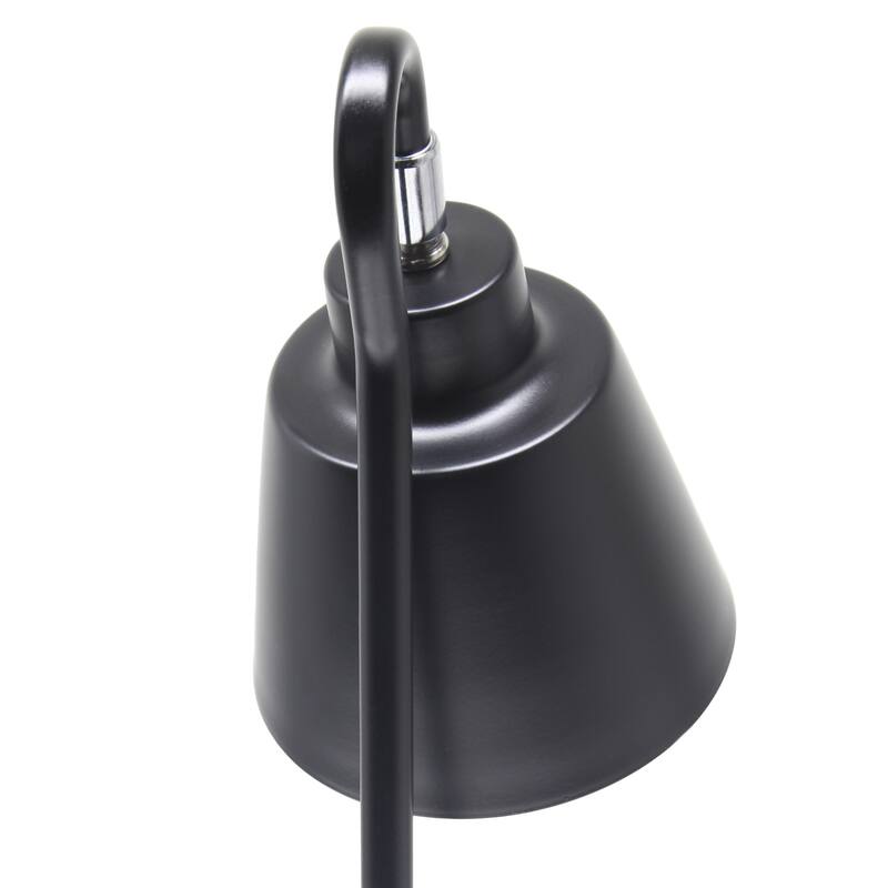 Looped Neck Desk Lamp with Adjustable Cone Shade - 16" - Black
