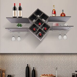 Wall Mount Wine Bottle Display Holder Rack Storage