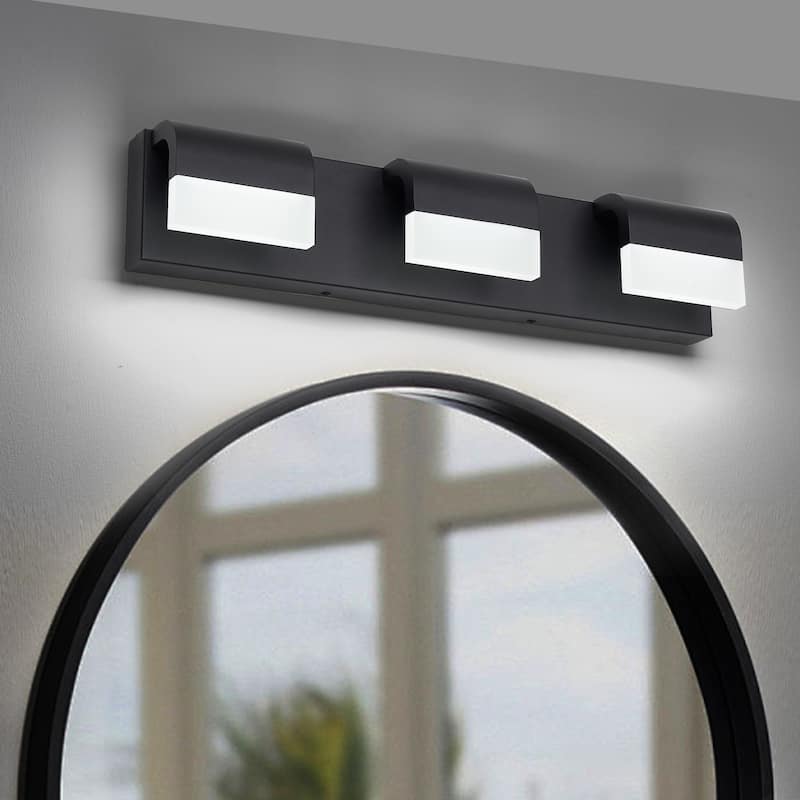 LED Contemporary Vanity Lights Fixture Bathroom Wall Light Over Mirror 3 Lights Dimmable