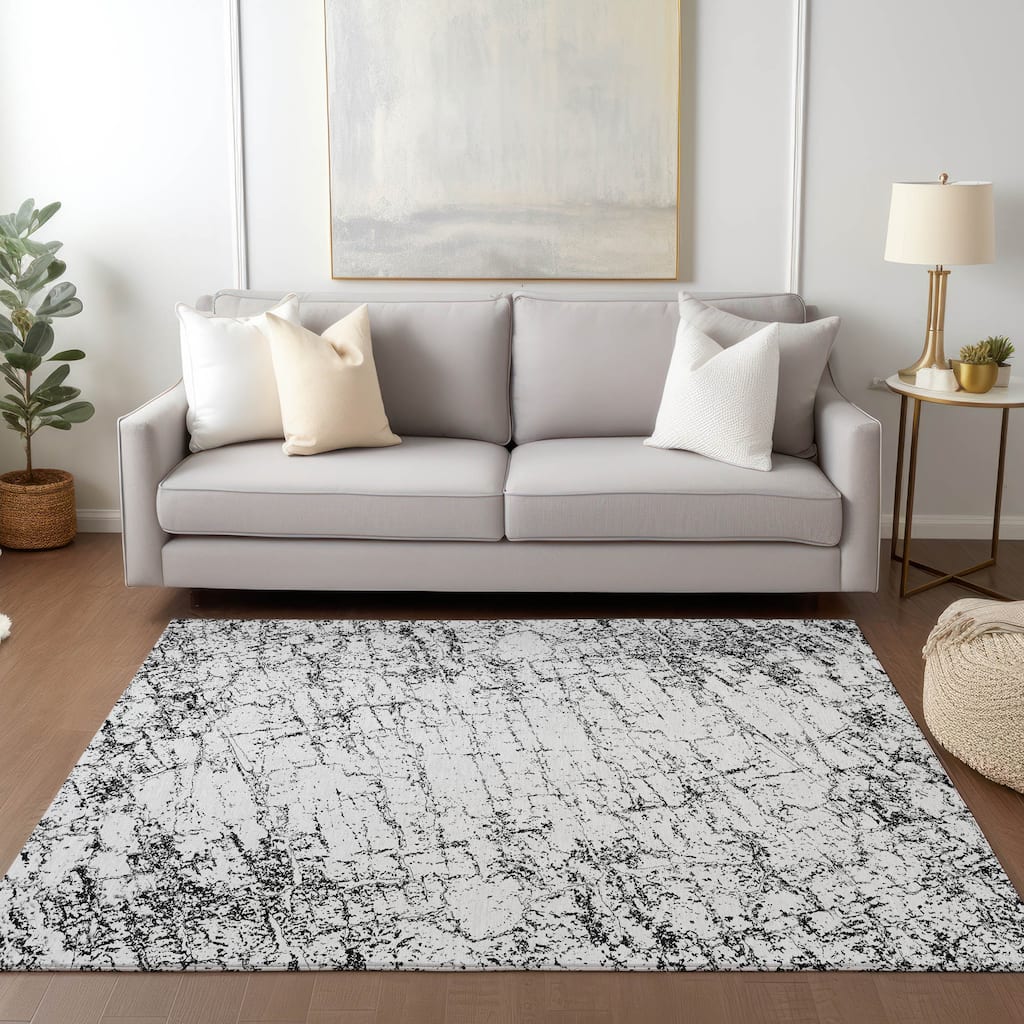 Machine Washable Indoor/ Outdoor Chantille Modern Texture Rug