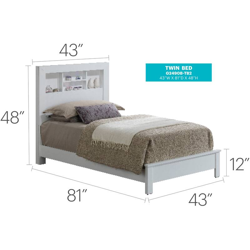 Transitional Bed(Only Bed) - White - Twin