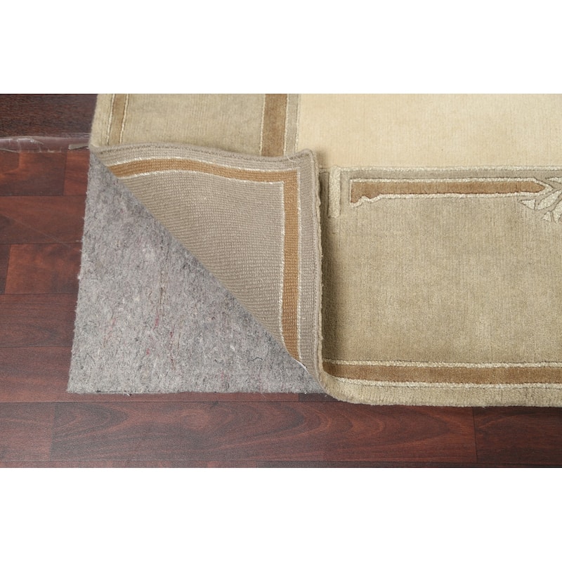 Nepalese Vegetable Dye Oriental Area Rug Wool Hand-knotted Carpet - 6'1" x 9'0"