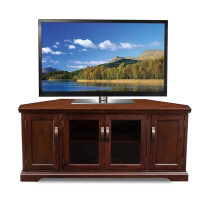 Leick Home 81386 Corner TV Stand with Enclosed Storage For 60" TV's, Chocolate Cherry and Bronze Glass