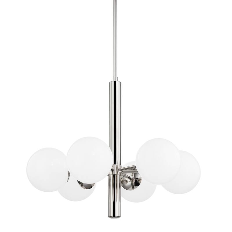 Mitzi by Hudson Valley Stella 6-light Chandelier with Opal Shiny Glass
