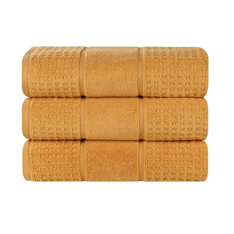 Superior Napa Zero Twist Cotton Soft Waffle Bath Towel Set of 3