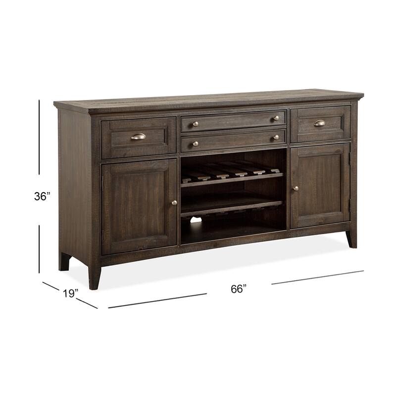 Magnussen Home Westley Falls Graphite Buffet - 66''W x 19''D x 36''H