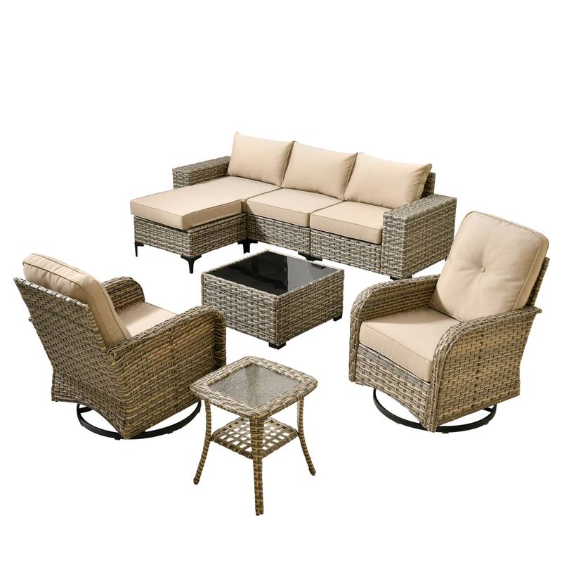 OVIOS 8-Piece Outdoor Chaise Lounge Sofa Set​