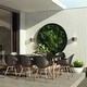 preview thumbnail 11 of 10, Amazonia Hawaii White 9-piece Rectangular Patio Dining Set Black chairs and table - 9-Piece Sets