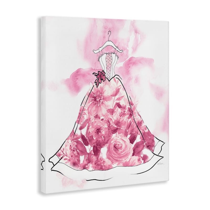 Stupell Modern Watercolor Flower Dress Canvas Wall Art Design By Carol Robinson