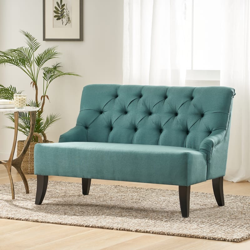 Nicole Polyester Blend Fabric Settee by Christopher Knight Home - 29.25"L x 43.75"W x 30.50"H