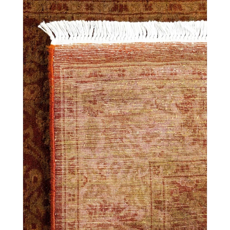 Overton Hand Knotted Wool Vintage Inspired Modern Contemporary Overdyed Red Area Rug - 2' 7" x 24' 1"