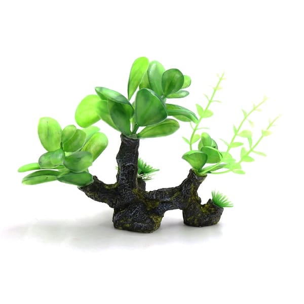 Shop Resin Driftwood Aquarium Betta Tank Waterscape Decorative Ornament W Leaves Green On Sale Overstock 24157716
