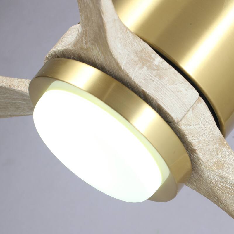 52" Gold Low Profile Smart Ceiling Fan with Light and Remote Control, App Control, Voice Control