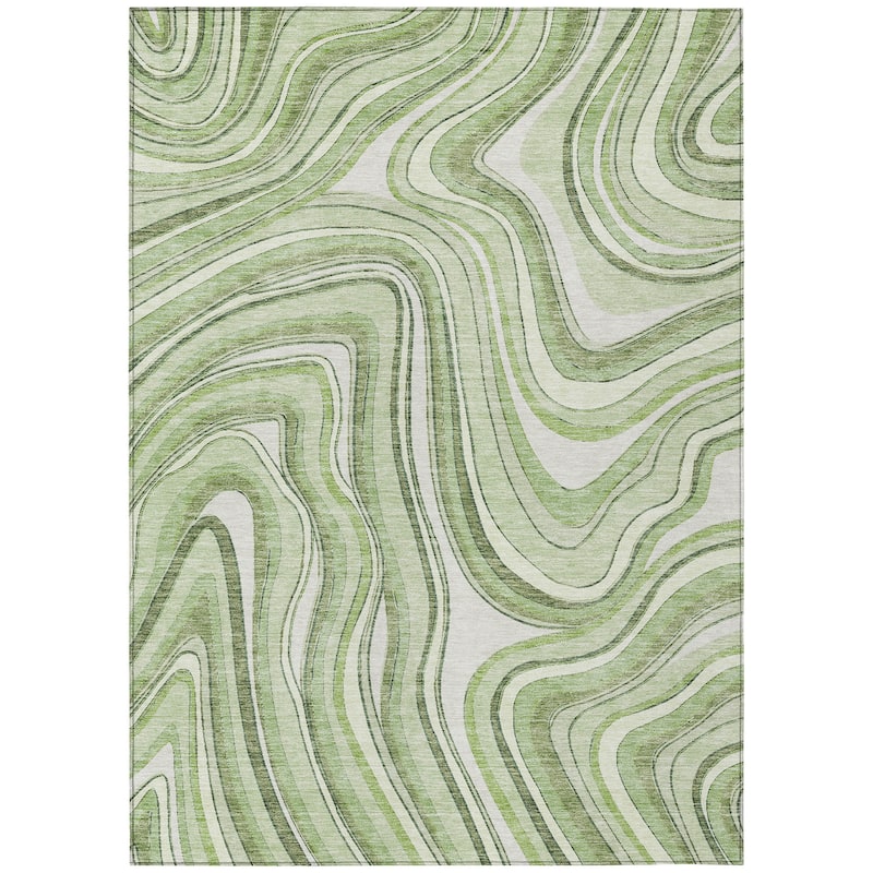 Machine Washable Indoor/ Outdoor Chantille Contemporary Abstract Rug