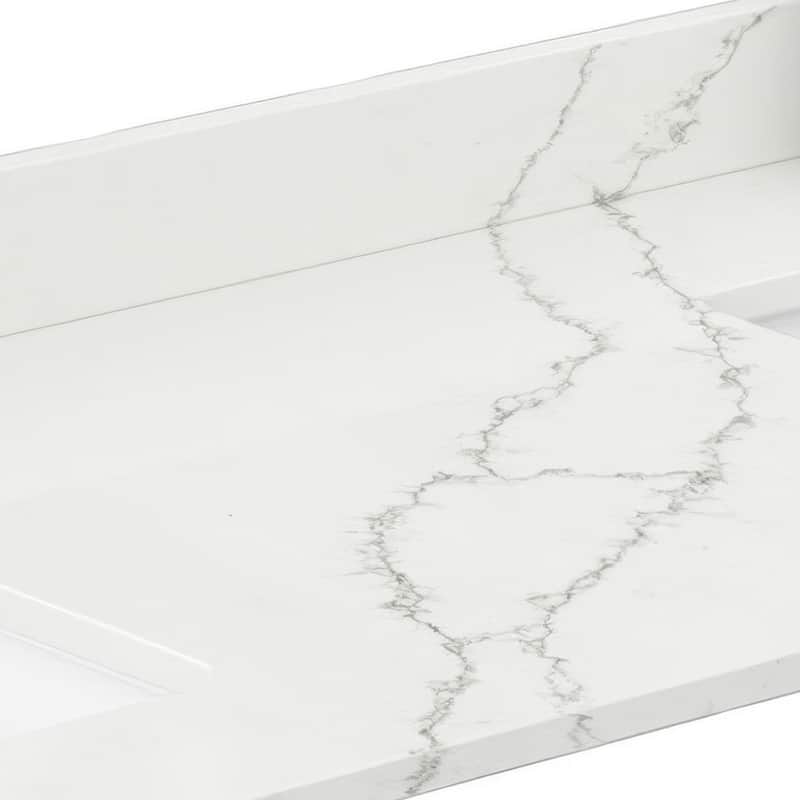 Wyndham Collection WCFQC166DTOPUNS-Q 66" Quartz Vanity Top with