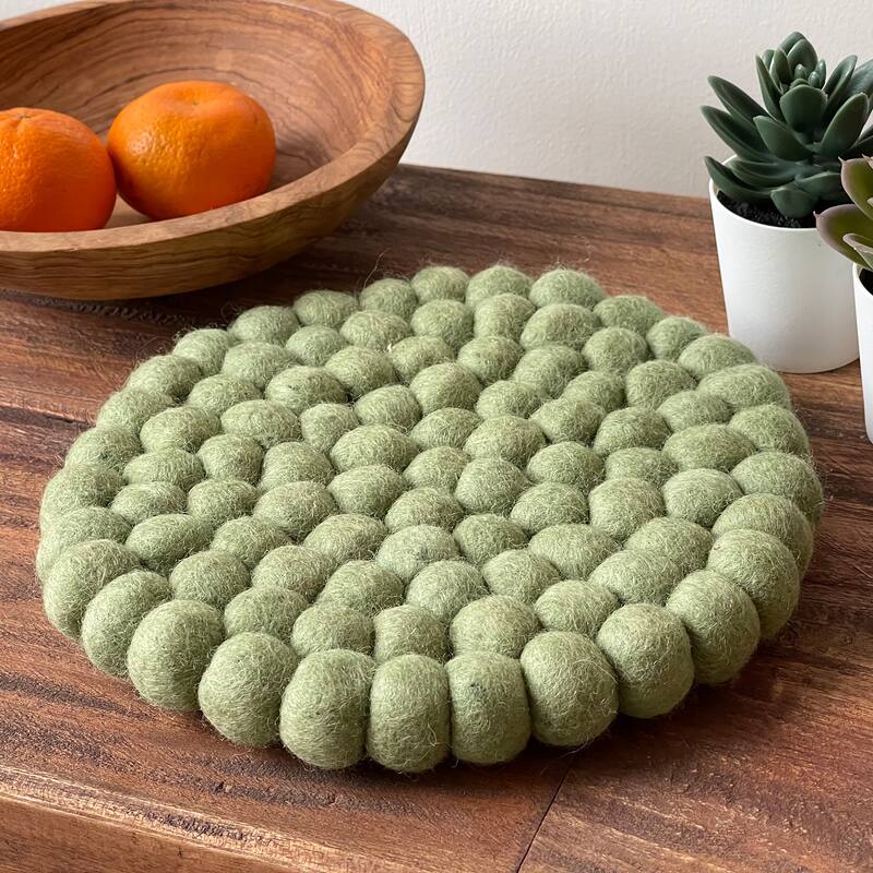 Handcrafted Felt Trivet & Coaster Set, Rose Quartz