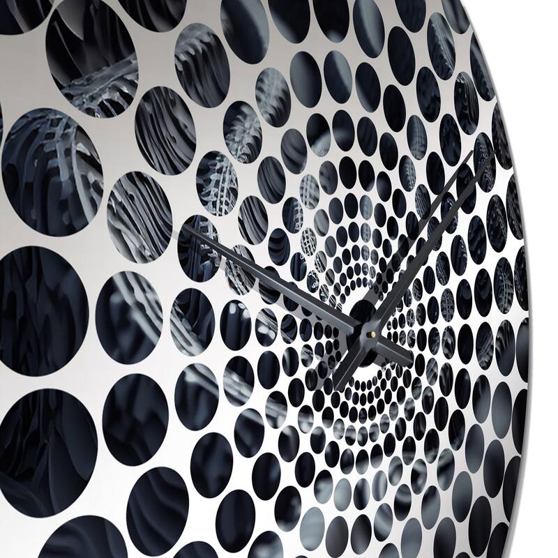 Designart "Through The Rabbit Hole Blue Labyrinth II" Abstract Geometric Clocks Modern Wall Clocks For Hallway Décor