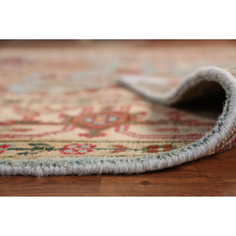 Light Blue Heriz Serapi Area Rug Handmade Geometric Wool Carpet - 7'10" x 9'10"