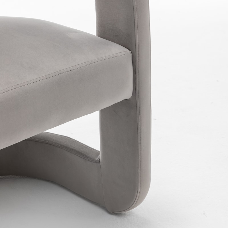 SEYNAR Modern Velvet E-Shaped Open Back Dining chair Set of 2