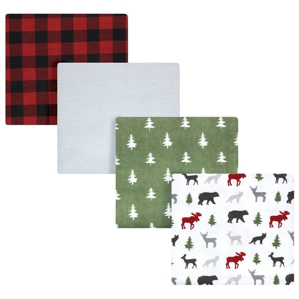 slide 1 of 1, Hudson Baby Unisex Baby Cotton Flannel Receiving Blankets, Woodland Christmas, One Size - Woodland Christmas - One Size One Size - Woodland Christmas