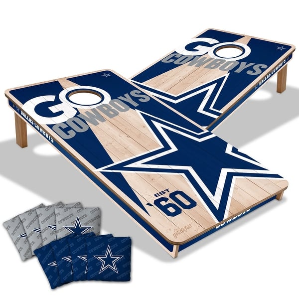 slide 2 of 7, Dallas Cowboys NFL 2x4 Cornhole Board Set Include Carrying Case