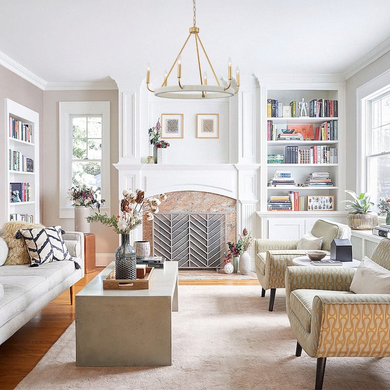 Modern Lodge 6-Light Candle-style Circular Chandelier - 30.1 in