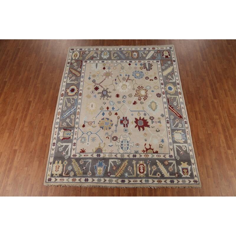 Oushak Indian Area Rug Handmade Wool Carpet - 8'0" x 10'0"