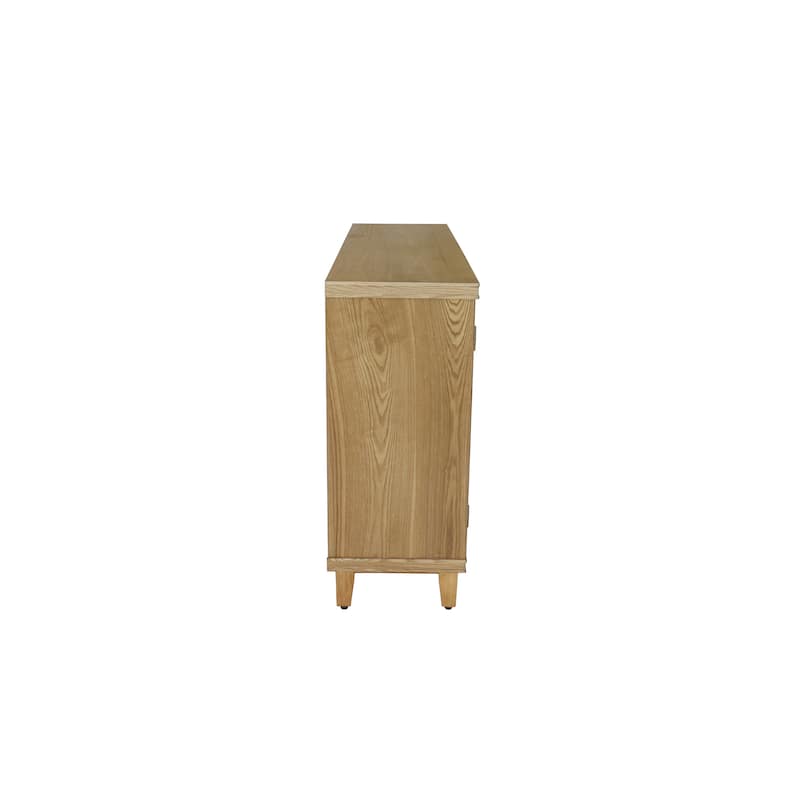 Accent Cabinet Storage Cabinet with Drawer and Doors, Wood Sideboard Buffet Cabinet with Adjustable Shelves