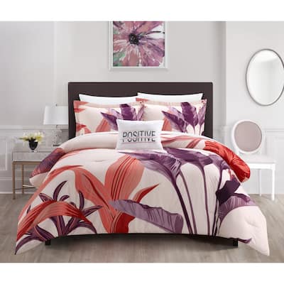 Chic Home Cabana 8 Piece Large Scale Multi-Color Floral Print Comforter Set