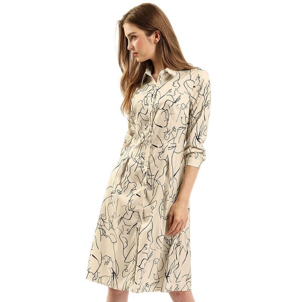 a line midi shirt dress