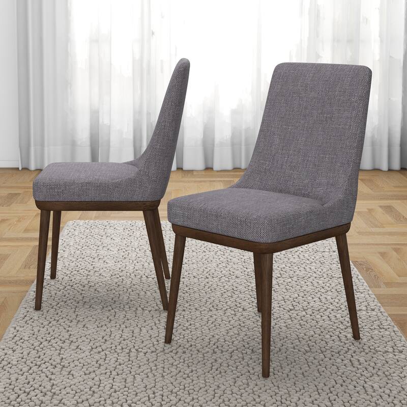 GDFStudio - Kate Modern Mid-Century Dining Chair with Curved Backrest & Upholstered Seat, Set of 2 - 24"