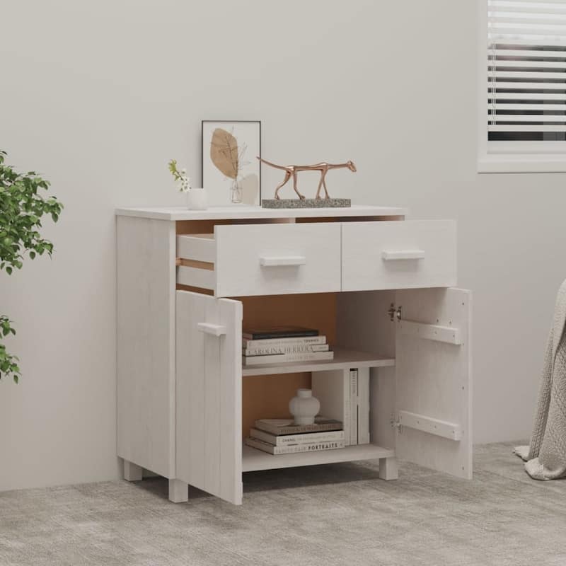 vidaXL Sideboard Buffet Console Cabinet with Storage HAMAR Solid Wood Pine - 31.1"x15.7"x31.5"