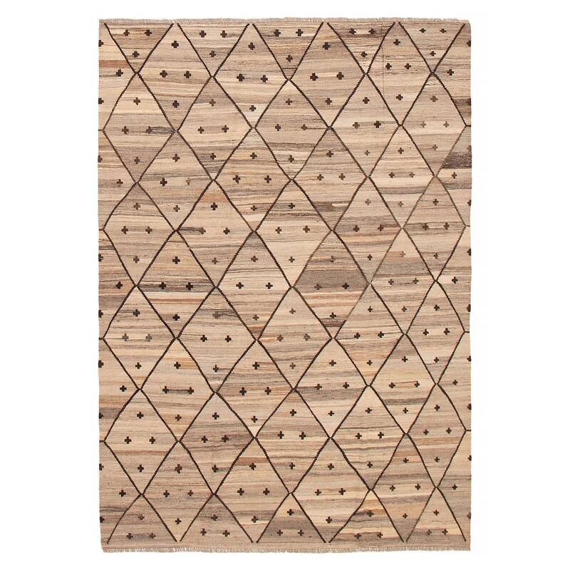 Sivas Taupe Kilim 6'8" x 9'7" - 6'8 x 9'7 - Taupe - 6'8 x 9'7