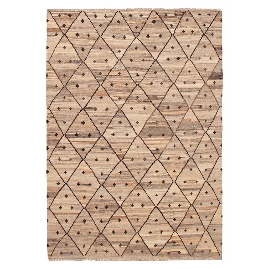 Sivas Taupe Kilim 6'8" x 9'7" - 6'8 x 9'7