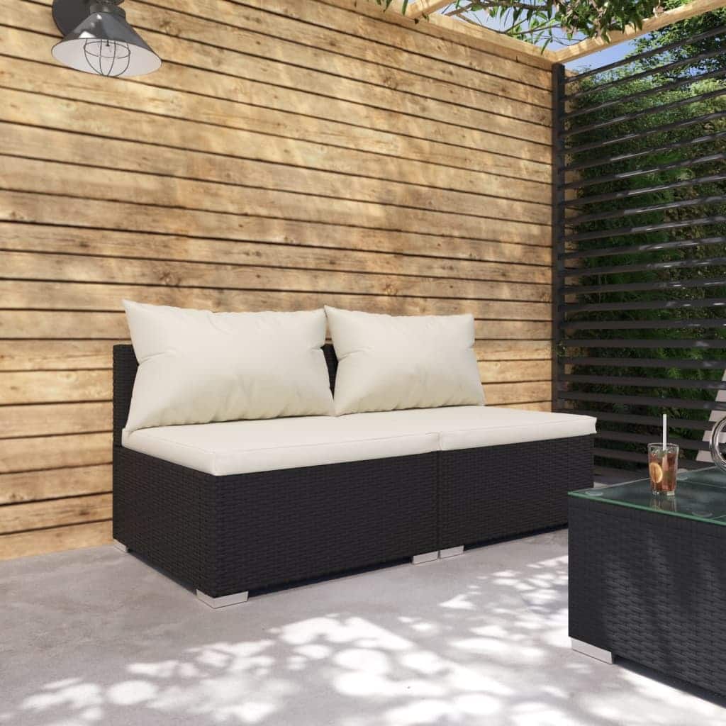 vidaXL Patio Sofa Sectional Sofa Couch Loveseat Outdoor Armchair Poly Rattan