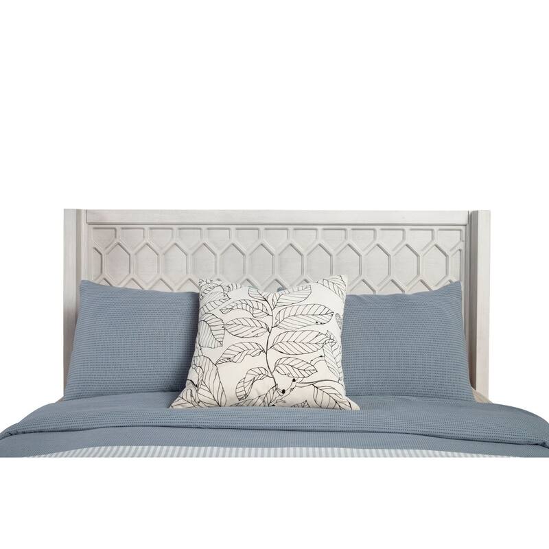 Full Size Bed with Panel Headboard - Light Grey Finish - Modern Bedroom Furniture