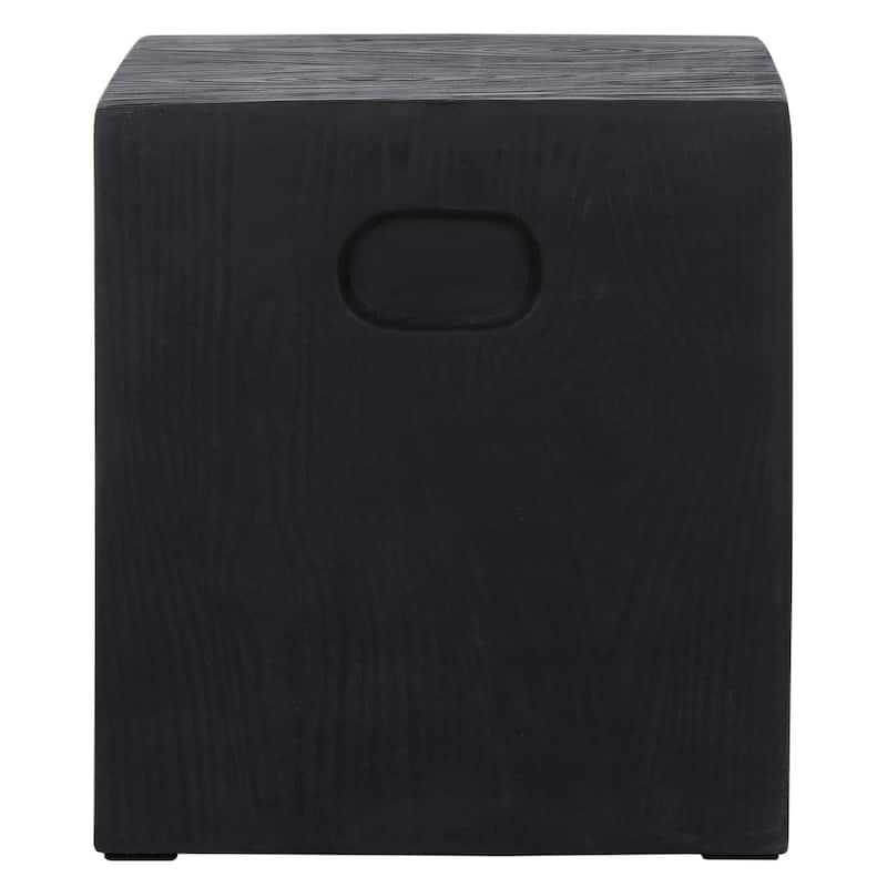 SAFAVIEH Mahin Cube Indoor/ Outdoor Modern Black Concrete Accent Table - 14.9" W x 14.9" L x 16.5" H - 15Wx15Dx17H