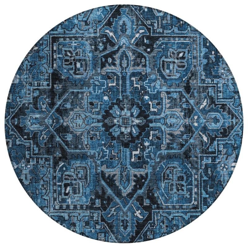 Machine Washable Indoor/ Outdoor Traditional Persian Chantille Rug