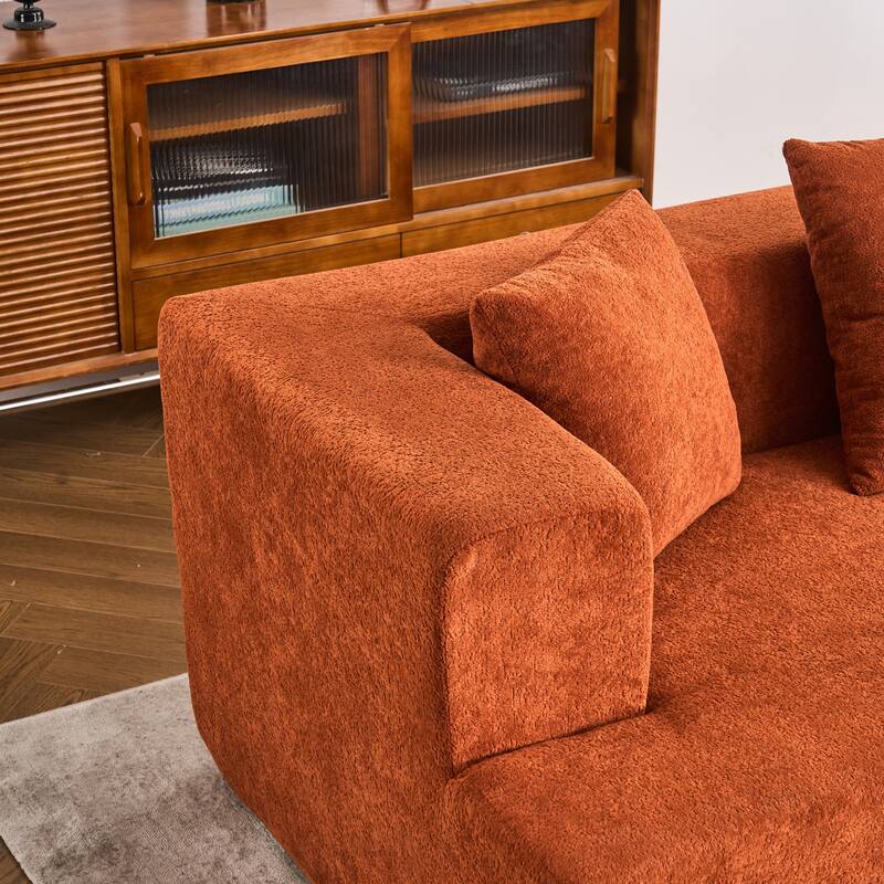 Memory Foam Curved Modular Couch Chenille Deep Seat Sectional Sofa