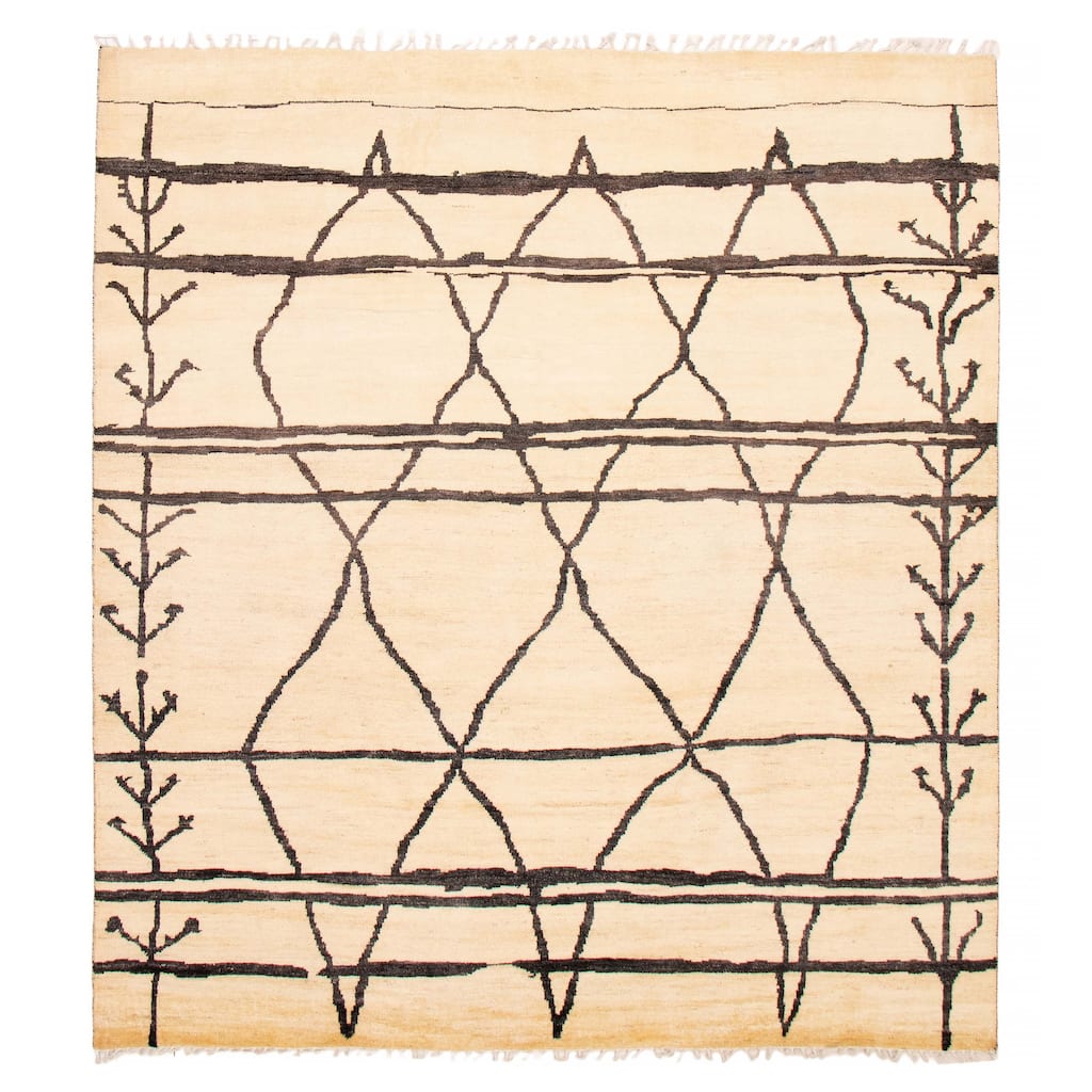 ECARPETGALLERY Hand-knotted Pak Finest Marrakesh Cream Wool Rug - 8'6 x 9'6