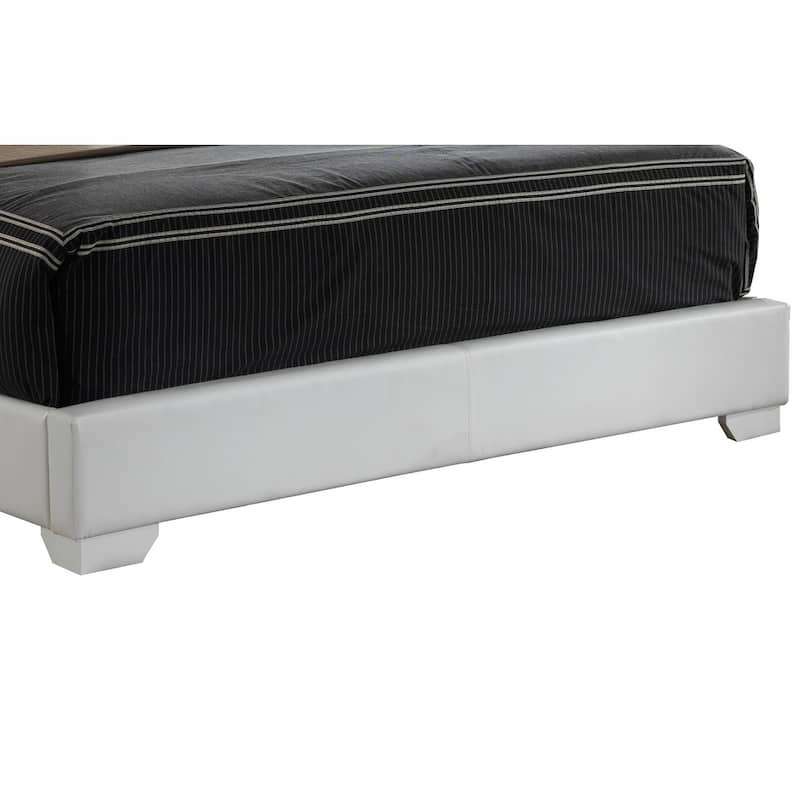 Queen Size PU Elegant Platform Bed with Foam Support