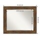 preview thumbnail 23 of 25, Beveled Wood Wall Mirror - Alexandria Rustic Brown Frame Outer Size: 34 x 28 in